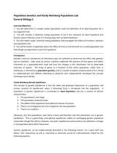 Population Genetics and Hardy-Weinberg Populations Lab General