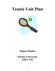 Tennis Unit Plan - Purdue University