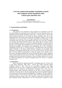 Current commercial machine translation systems and computer