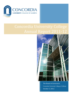 annual report - Concordia University College of Alberta