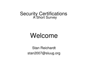 Security Certifications