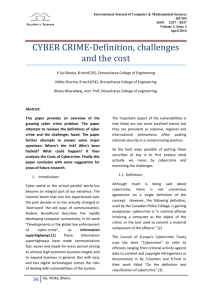 CYBER CRIME-Definition, challenges and the cost