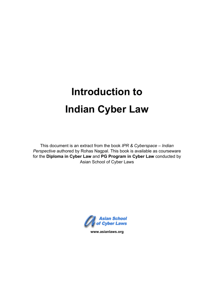 cyber law in india research paper