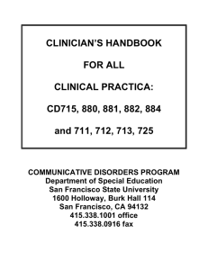 Clinician's Handbook - Communicative Disorders Program