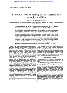 Serum C3 levels in acute glomerulonephritis and