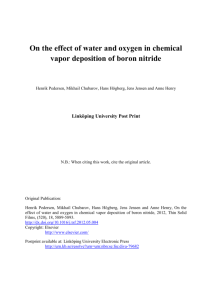 On the effect of water and oxygen in chemical vapor