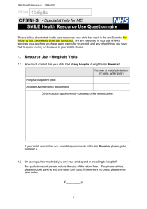 CFS/NHS SMILE Health Resource Use Questionnaire 13digits