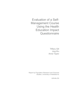 Evaluation of a Self- Management Course Using the Health