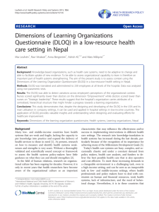 Dimensions of Learning Organizations Questionnaire (DLOQ) in a