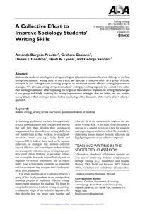 A Collective Effort to Improve Sociology Students' Writing Skills