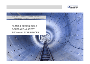plant & design build contract – latest regional experiences