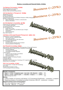 Business, Accounting and Financial Studies :Syllabus 1(a) Business