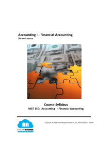 Course Syllabus Accounting I