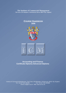 The Institute of Commercial Management Accounting and Finance