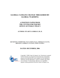 global climate change triggered by global warming