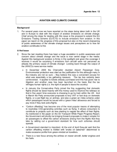 aviation & global warming: paper outline & draft recommendations