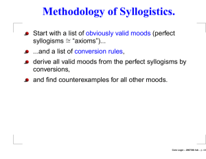 Methodology of Syllogistics.
