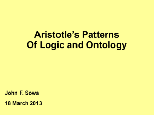 Aristotle's Patterns Of Logic and Ontology