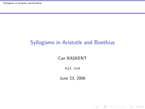 Syllogisms in Aristotle and Boethius