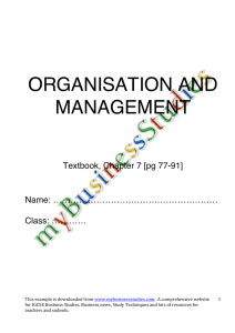 organisation and management