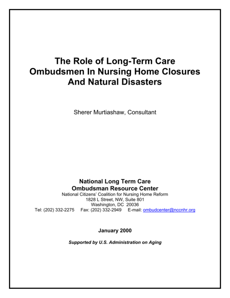 The Role Of Long Term Care Ombudsmen In Nursing Home 7872