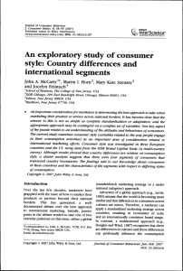 An exploratory study of consumer style: Country differences and