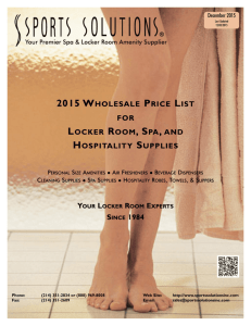 2015 wholesale price list for locker room, spa, and