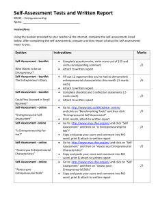 Self-Assessment Tests and Written Report