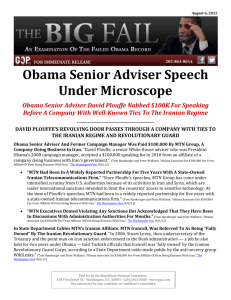 Obama Senior Adviser Speech Under Microscope