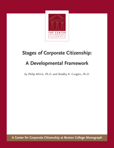 Stages of Corporate Citizenship: A Developmental