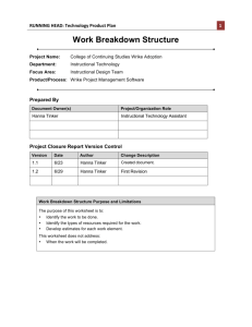 Work Breakdown Structure