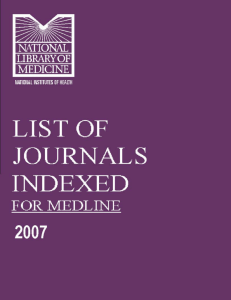 list of journals indexed - Indian Council of Medical Research