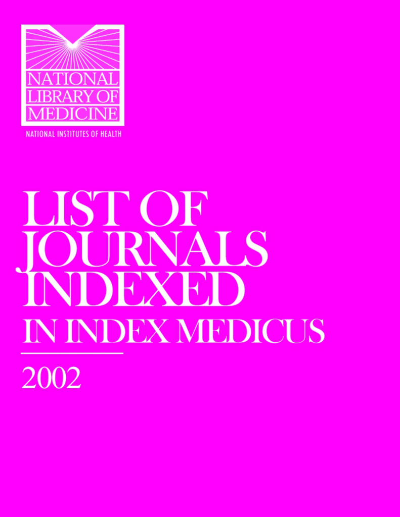 List Of Journals Indexed - 