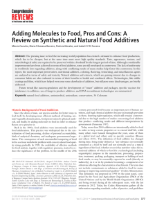 Adding Molecules to Food, Pros and Cons: A Review on Synthetic