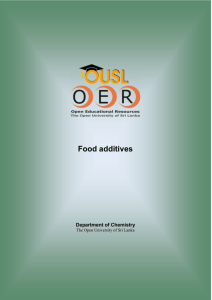 Food additives - The Open University of Sri Lanka