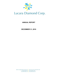 2010 Year End Report - Lucara Diamond Corp.