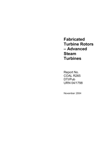 Fabricated Turbine Rotors ??? Advanced Steam Turbines. Report No