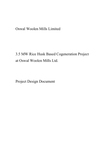 Oswal Woolen Mills Limited 3.5 MW Rice Husk Based Cogeneration