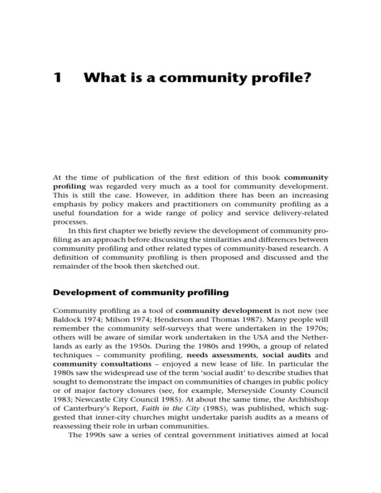 community profiling essay