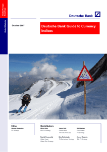 Deutsche Bank Guide to Currency Indices