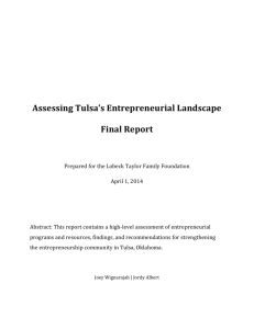 Assessing Tulsa's Entrepreneurial Landscape Final Report