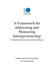 A Framework for Addressing and Measuring Entrepreneurship