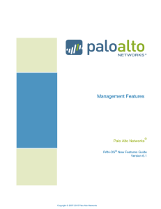 Management Features - Palo Alto Networks