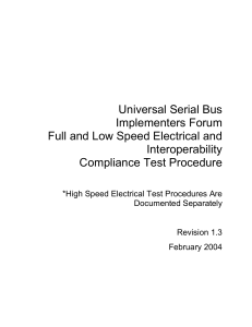 USB-IF Full and Low Speed Compliance Test Procedure