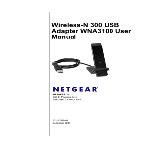 Wireless-N 300 USB Adapter WNA3100 User Manual