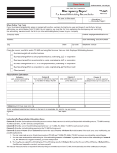 Utah Discrepancy Report For Annual Withholding Reconciliation, TC