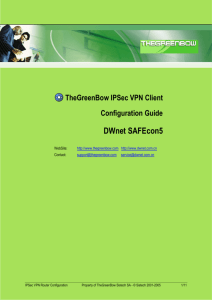 DWnet SAFEcon5 VPN Configuration Guide