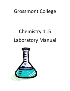 Grossmont College Chemistry 115 Laboratory Manual