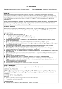 Position: Operations Innovation Manager (level 8) Title of supervisor