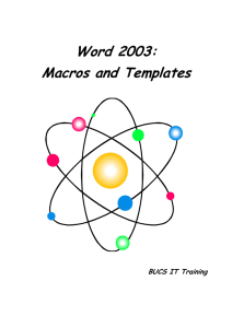 Macros and templates in Word 2003